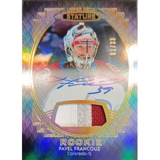 2020-21 UD Stature - 174 Pavel Francouz (Rookie limit 01/33 Auto Patch)