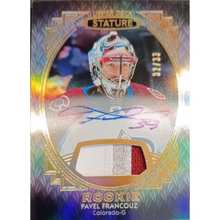 2020-21 UD Stature - 174 Pavel Francouz (Rookie limit 32/33 Auto Patch)